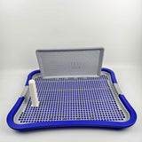 Maxbell Dog Toilet with Removable Column Mesh Grids Dog Litter Box for Condos Kitten Dark Blue