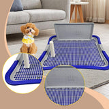 Maxbell Dog Toilet with Removable Column Mesh Grids Dog Litter Box for Condos Kitten Dark Blue