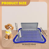 Maxbell Dog Toilet with Removable Column Mesh Grids Dog Litter Box for Condos Kitten Dark Blue