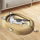Maxbell Cat Scratcher Bed High Density Nest Pet Supplies Comfortable for Indoor Cats With Cat Ears Decor