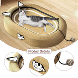 Maxbell Cat Scratcher Bed High Density Nest Pet Supplies Comfortable for Indoor Cats With Cat Ears Decor