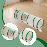 Maxbell Cat Tunnel Tube Exercise Cat Interactive Toy for Small Animals Bunny Bunny Straight Green