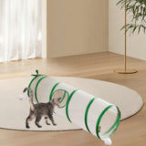 Maxbell Cat Tunnel Tube Exercise Cat Interactive Toy for Small Animals Bunny Bunny Straight Green