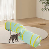 Maxbell Cat Tunnel Tube Exercise Cat Interactive Toy for Small Animals Bunny Bunny S Shaped Yellow