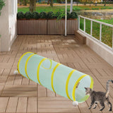 Maxbell Cat Tunnel Tube Exercise Cat Interactive Toy for Small Animals Bunny Bunny Straight Yellow