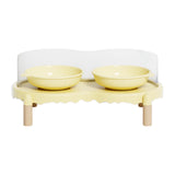 Maxbell Elevated Cat Bowls Food and Water Bowl Set for Kittens Travel Indoor Outdoor Yellow