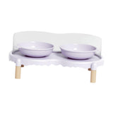 Maxbell Elevated Cat Bowls Food and Water Bowl Set for Kittens Travel Indoor Outdoor Purple