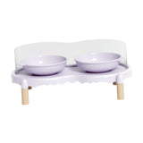 Maxbell Elevated Cat Bowls Food and Water Bowl Set for Kittens Travel Indoor Outdoor Purple