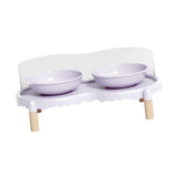 Maxbell Elevated Cat Bowls Food and Water Bowl Set for Kittens Travel Indoor Outdoor Purple