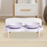 Maxbell Elevated Cat Bowls Food and Water Bowl Set for Kittens Travel Indoor Outdoor Purple