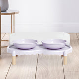 Maxbell Elevated Cat Bowls Food and Water Bowl Set for Kittens Travel Indoor Outdoor Purple