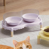 Maxbell Elevated Cat Bowls Food and Water Bowl Set for Kittens Travel Indoor Outdoor Purple