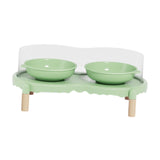 Maxbell Elevated Cat Bowls Food and Water Bowl Set for Kittens Travel Indoor Outdoor Green