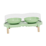 Maxbell Elevated Cat Bowls Food and Water Bowl Set for Kittens Travel Indoor Outdoor Green