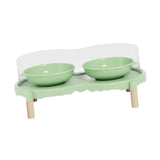 Maxbell Elevated Cat Bowls Food and Water Bowl Set for Kittens Travel Indoor Outdoor Green