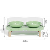 Maxbell Elevated Cat Bowls Food and Water Bowl Set for Kittens Travel Indoor Outdoor Green