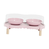 Maxbell Elevated Cat Bowls Food and Water Bowl Set for Kittens Travel Indoor Outdoor Pink