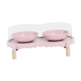Maxbell Elevated Cat Bowls Food and Water Bowl Set for Kittens Travel Indoor Outdoor Pink