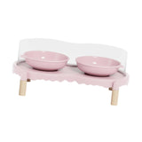 Maxbell Elevated Cat Bowls Food and Water Bowl Set for Kittens Travel Indoor Outdoor Pink
