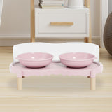 Maxbell Elevated Cat Bowls Food and Water Bowl Set for Kittens Travel Indoor Outdoor Pink