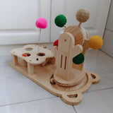Maxbell Whack Mole and Ferris Wheel Cat Interactive Toy Lightweight Versatile Wooden