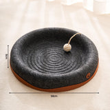 Maxbell Felt Material Cat Scratcher Bed Zero Shedding Versatile Breathable Play Zone Black Round