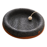 Maxbell Felt Material Cat Scratcher Bed Zero Shedding Versatile Breathable Play Zone Black Round