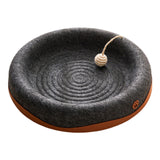 Maxbell Felt Material Cat Scratcher Bed Zero Shedding Versatile Breathable Play Zone Black Round