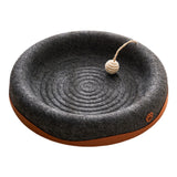 Maxbell Felt Material Cat Scratcher Bed Zero Shedding Versatile Breathable Play Zone Black Round
