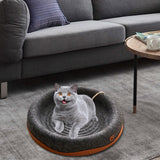 Maxbell Felt Material Cat Scratcher Bed Zero Shedding Versatile Breathable Play Zone Black Round