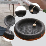 Maxbell Felt Material Cat Scratcher Bed Zero Shedding Versatile Breathable Play Zone Black Round