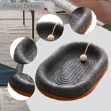 Maxbell Felt Material Cat Scratcher Bed Zero Shedding Versatile Breathable Play Zone Black Oval