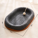 Maxbell Felt Material Cat Scratcher Bed Zero Shedding Versatile Breathable Play Zone Black Oval