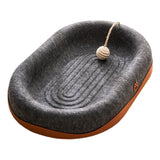 Maxbell Felt Material Cat Scratcher Bed Zero Shedding Versatile Breathable Play Zone Black Oval