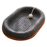 Maxbell Felt Material Cat Scratcher Bed Zero Shedding Versatile Breathable Play Zone Black Oval