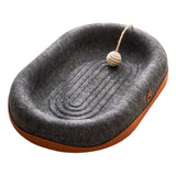 Maxbell Felt Material Cat Scratcher Bed Zero Shedding Versatile Breathable Play Zone Black Oval