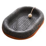 Maxbell Felt Material Cat Scratcher Bed Zero Shedding Versatile Breathable Play Zone Black Oval
