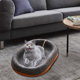 Maxbell Felt Material Cat Scratcher Bed Zero Shedding Versatile Breathable Play Zone Black Oval