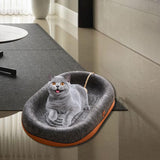 Maxbell Felt Material Cat Scratcher Bed Zero Shedding Versatile Breathable Play Zone Black Oval