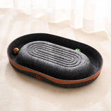 Maxbell Felt Material Cat Scratcher Bed Zero Shedding Versatile Breathable Play Zone Black Oval