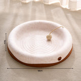 Maxbell Felt Material Cat Scratcher Bed Zero Shedding Versatile Breathable Play Zone White Round