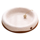 Maxbell Felt Material Cat Scratcher Bed Zero Shedding Versatile Breathable Play Zone White Round