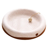 Maxbell Felt Material Cat Scratcher Bed Zero Shedding Versatile Breathable Play Zone White Round