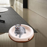 Maxbell Felt Material Cat Scratcher Bed Zero Shedding Versatile Breathable Play Zone White Round