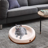 Maxbell Felt Material Cat Scratcher Bed Zero Shedding Versatile Breathable Play Zone White Round