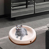 Maxbell Felt Material Cat Scratcher Bed Zero Shedding Versatile Breathable Play Zone White Round