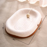 Maxbell Felt Material Cat Scratcher Bed Zero Shedding Versatile Breathable Play Zone White Oval