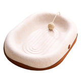 Maxbell Felt Material Cat Scratcher Bed Zero Shedding Versatile Breathable Play Zone White Oval