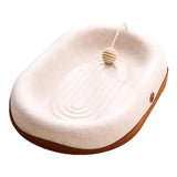 Maxbell Felt Material Cat Scratcher Bed Zero Shedding Versatile Breathable Play Zone White Oval