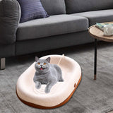 Maxbell Felt Material Cat Scratcher Bed Zero Shedding Versatile Breathable Play Zone White Oval